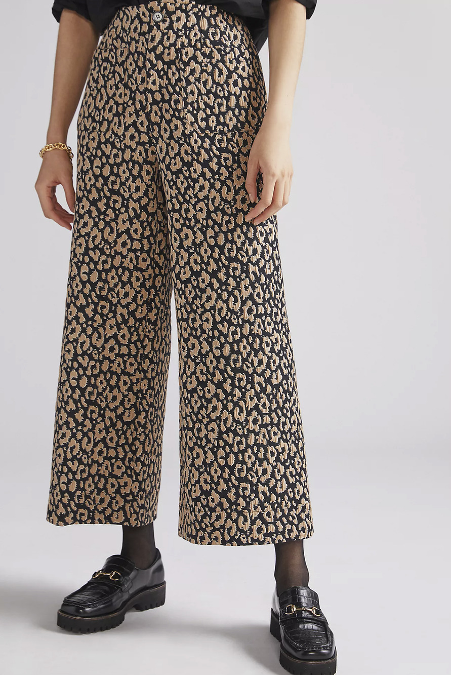 NEW Anthropologie Maeve Leopard Brocade Pants - Size: 6P